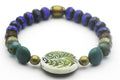 Czech Glass Stretch Bracelet, Mood Bead, Stretch Bracelet, Blue