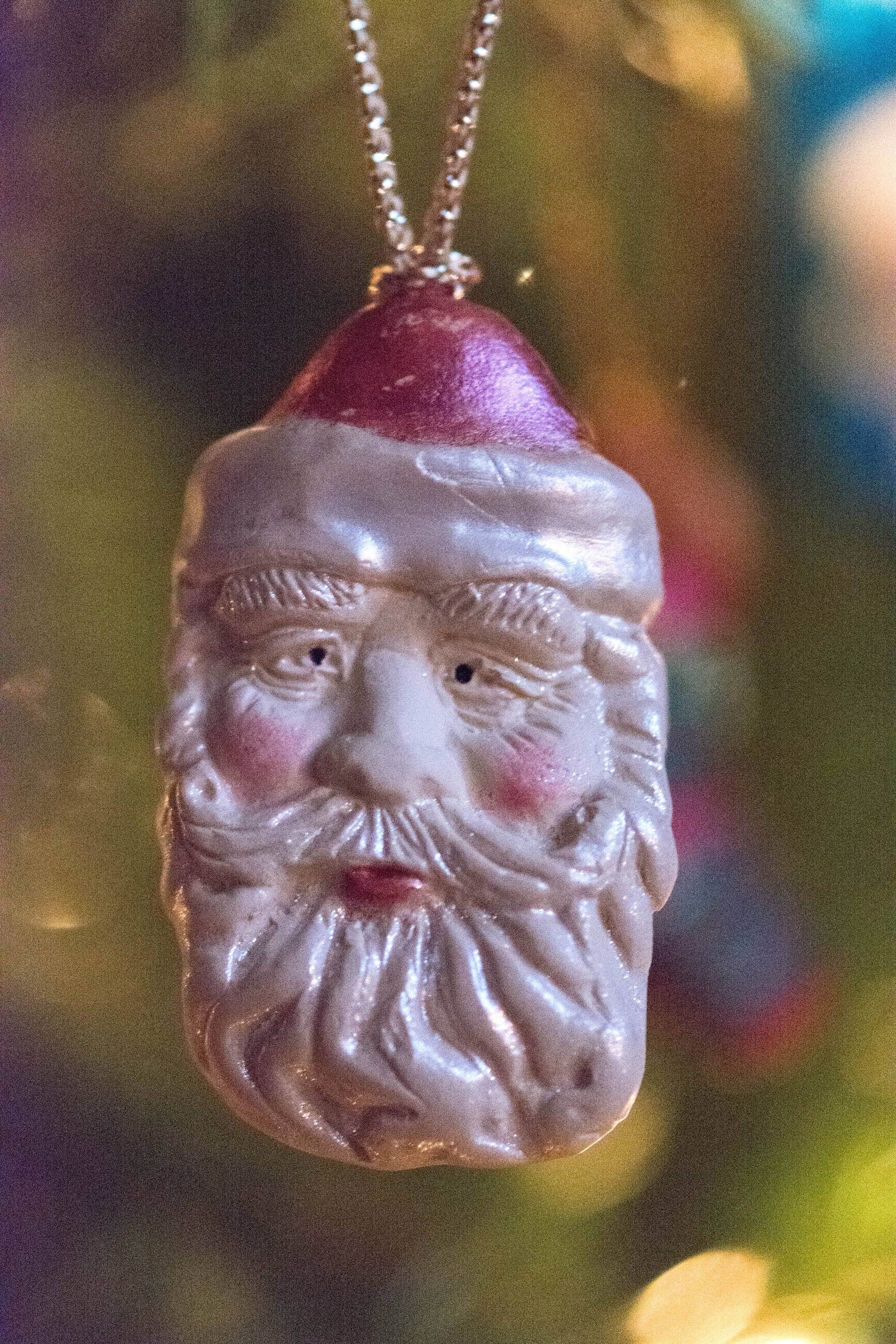 Vintage Santa Ornament | Santa Claus Ornament | Christmas Tree Ornament | Polymer Clay Ornament | Handmade Tree Ornament