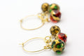 Christmas Hoop Earrings | Red Faceted Glass Hoop Earrings | Holiday Earrings | Gold Hoop Earrings | Open Hoop Earrings | 20mm