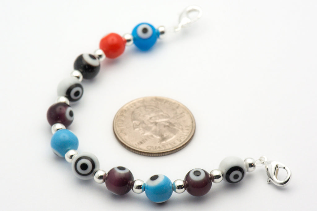 Evil Eye Multicolor Watch Band • Medical ID Bracelet • Handmade Watch Band • Stretch Watch Band