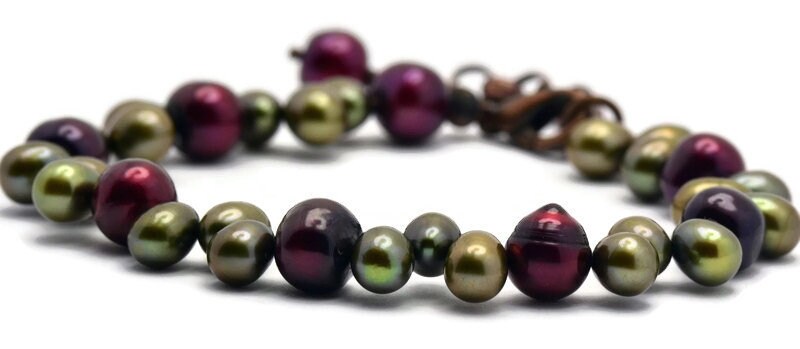Cranberry Vine Bracelet, Freshwater Pearl Bracelet, Cranberry Pearl Bracelet, Pearl Beaded Bracelet, Unique Gift for Wife