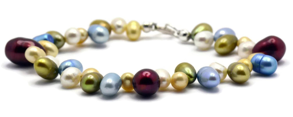 Cranberry Sky Freshwater Pearl Bracelet, Pearl Beaded Bracelet, Pearl Mix Bracelet, Real Pearl Jewelry, Genuine Pearls