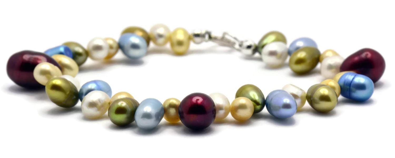 Cranberry Sky Freshwater Pearl Bracelet, Pearl Beaded Bracelet, Pearl Mix Bracelet, Real Pearl Jewelry, Genuine Pearls