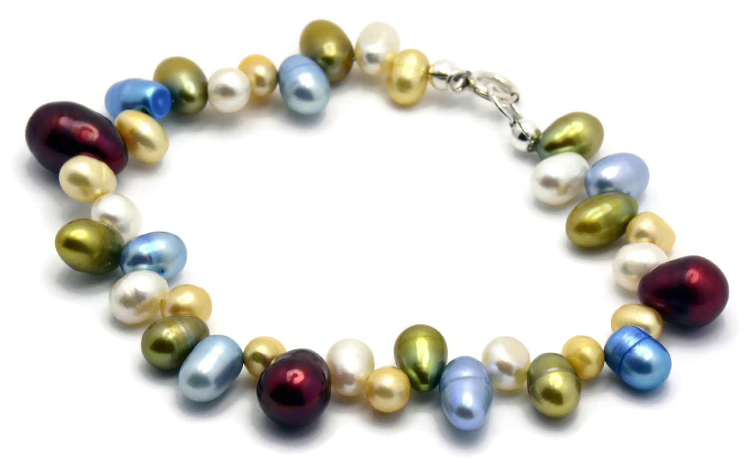 Cranberry Sky Freshwater Pearl Bracelet, Pearl Beaded Bracelet, Pearl Mix Bracelet, Real Pearl Jewelry, Genuine Pearls