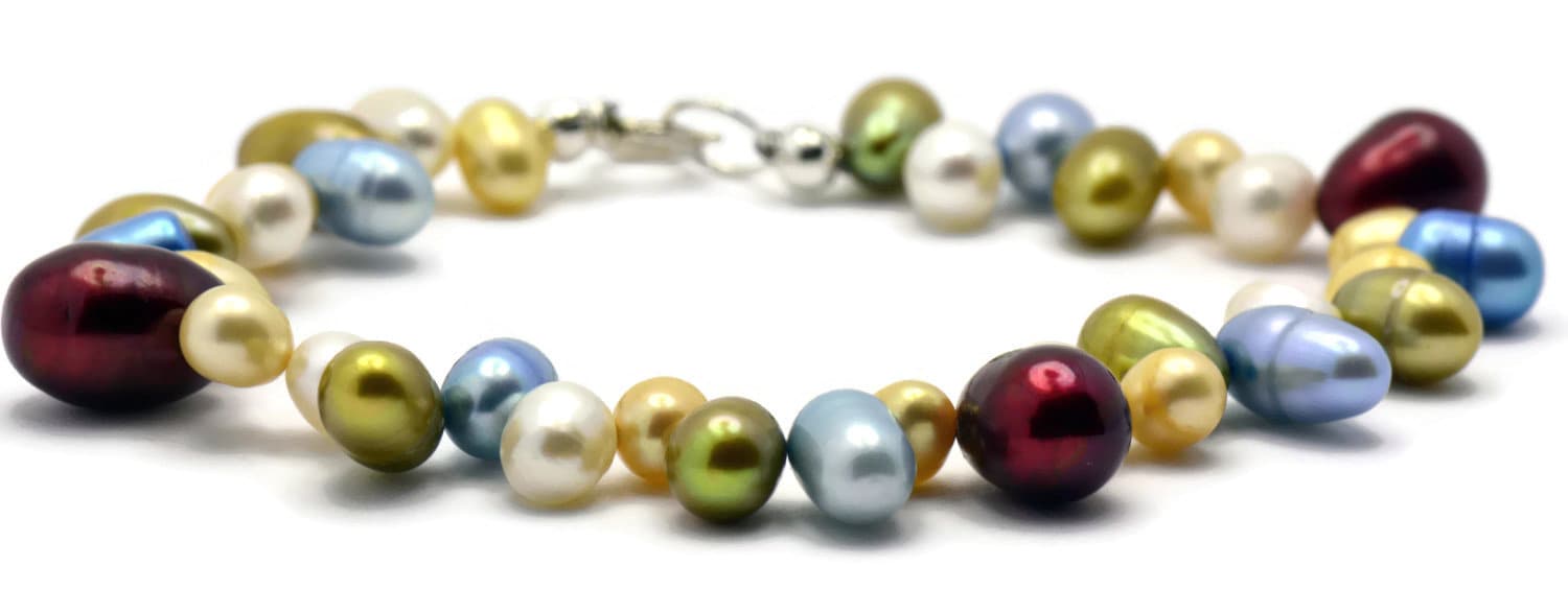 Cranberry Sky Freshwater Pearl Bracelet, Pearl Beaded Bracelet, Pearl Mix Bracelet, Real Pearl Jewelry, Genuine Pearls