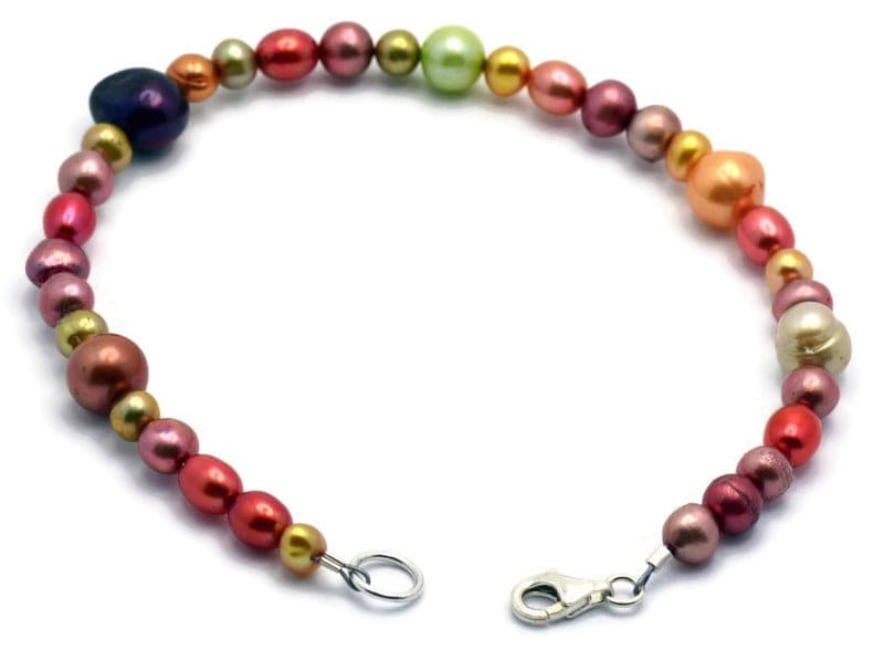 Harvest Gold Copper Mix, Freshwater Pearl Bracelet, Best Pearl Bracelet, Simple Bracelet, Pearl Jewelry, Sterling Silver