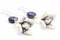 Flower Drop Earrings, Blue, Drop Earrings, Sterling Silver