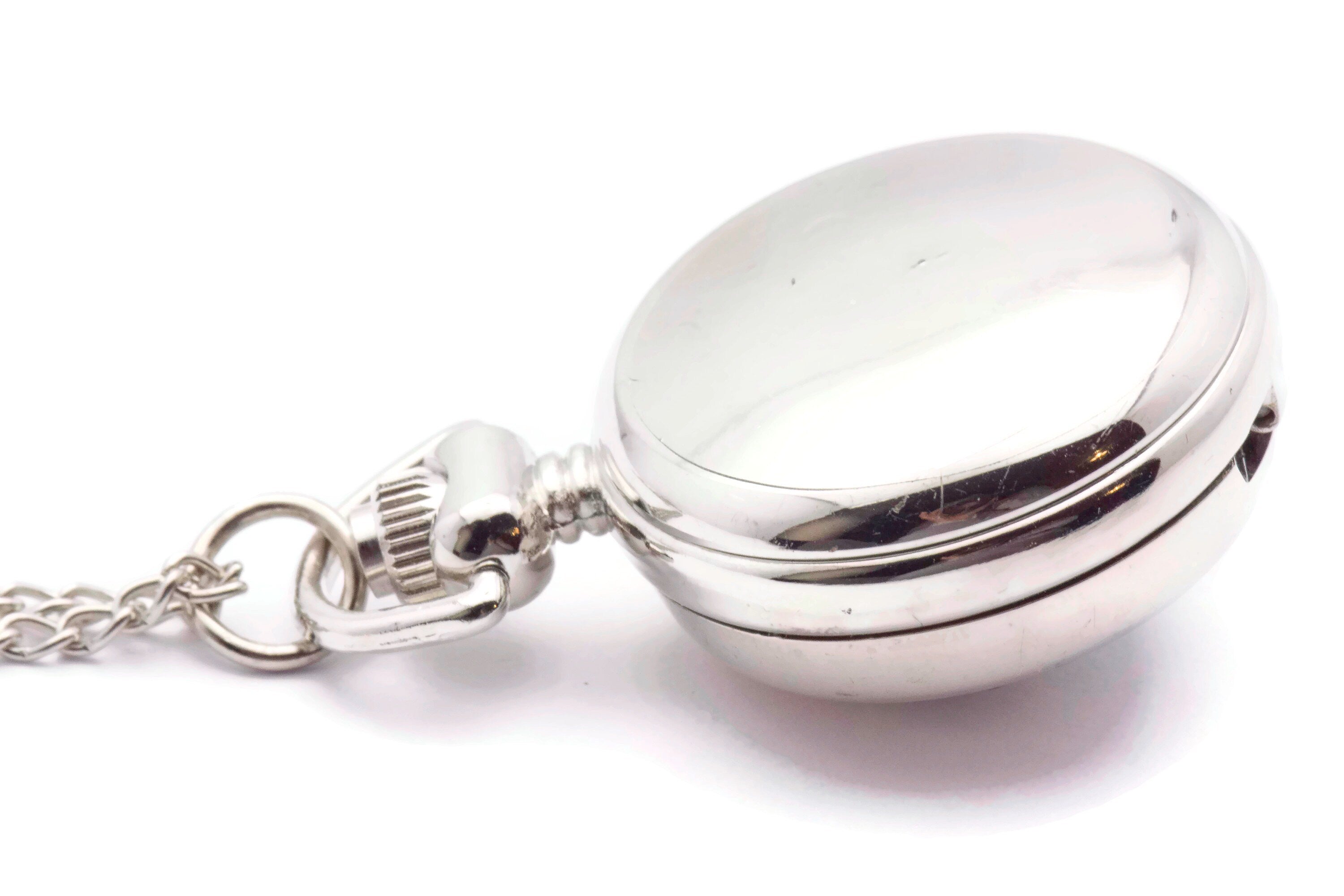 Pink Enamel Sundial, Silvertone Pocket Watch Necklace, Chain Necklace Watch, Long Necklace Watch, Watch Locket Necklace