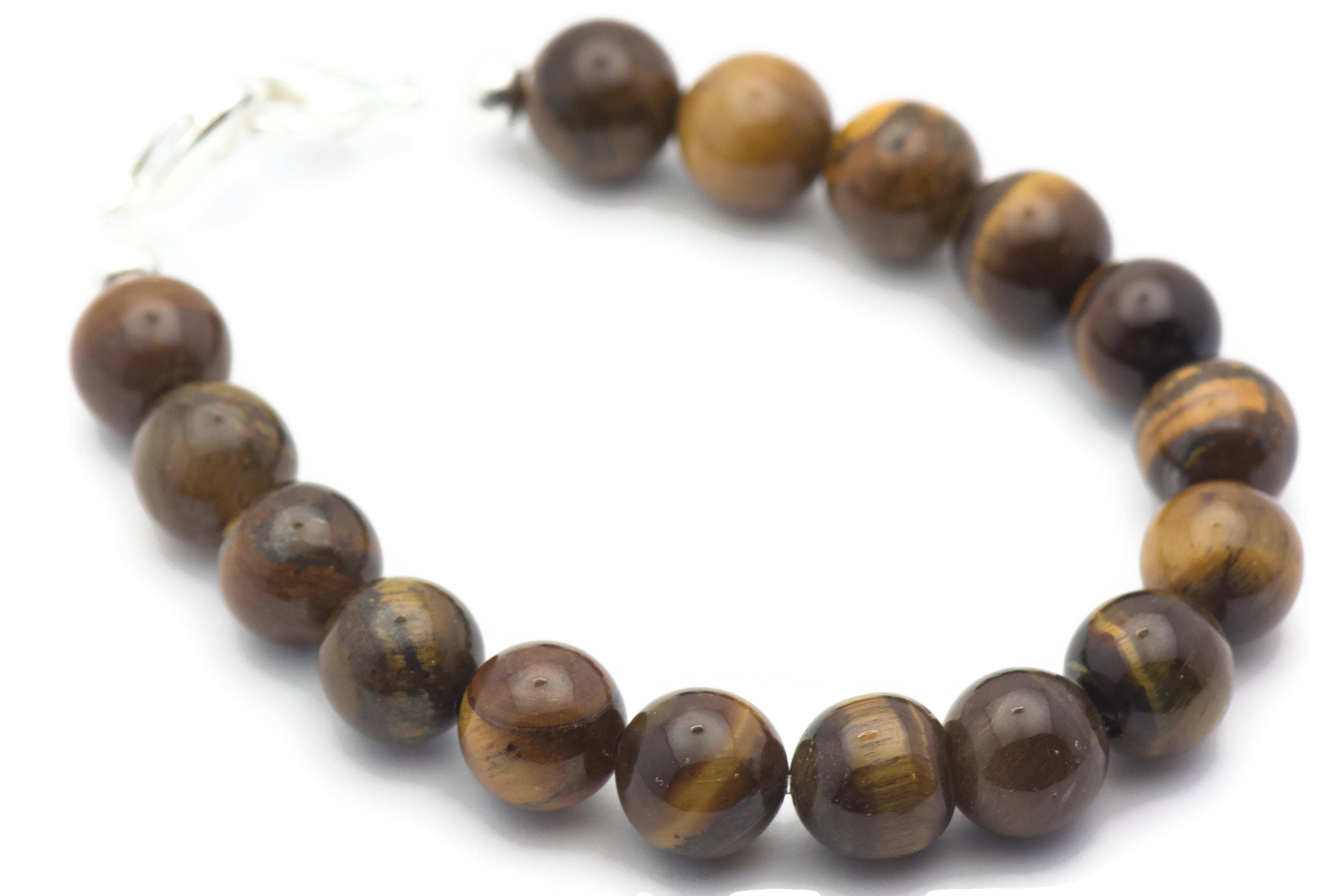 Tigers Eye Rounds Watch Band • Medical ID Bracelet • Handmade Watch Band • Brwon Gemstone Stretch Watch Band