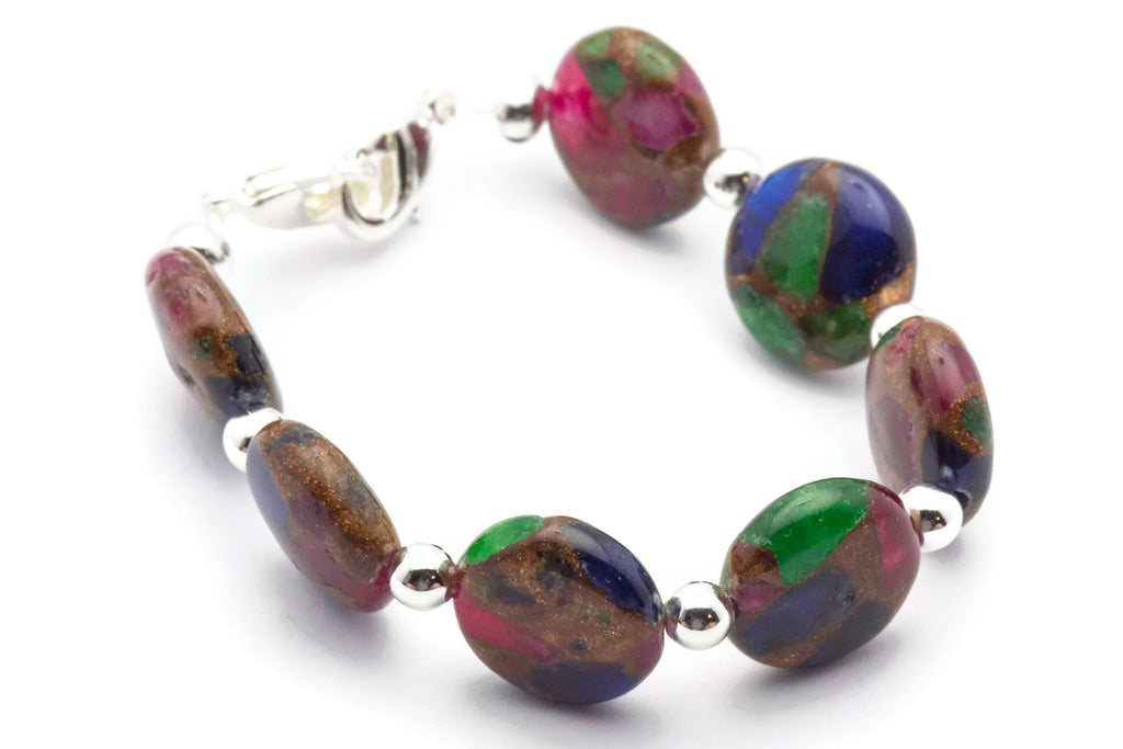 Inlay Agate Stretch Interchangeable Beaded Bracelet Watch Band • Medical ID Bracelet • Bracelet Watch Band
