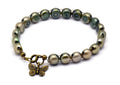 Brass Butterfly Bracelet, Freshwater Pearl Beaded Bracelet, Olive Pearl Bracelet, Pearl Bracelet Band, Butterfly Bracelet
