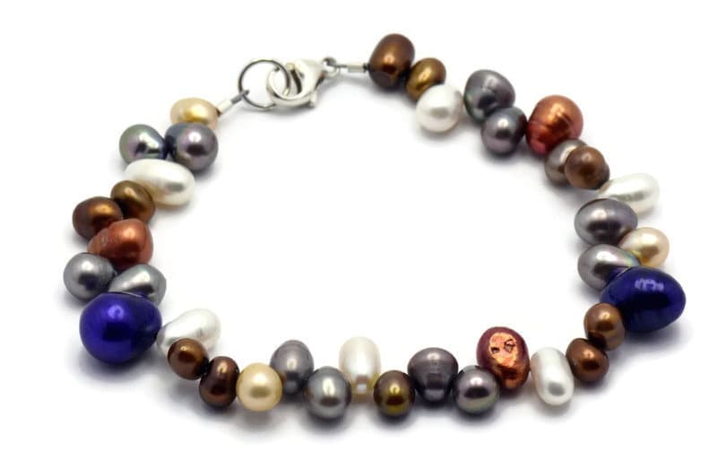 Deep Purple Splash, Freshwater Pearl Bracelet, Real Pearl Bracelet, Simple Bracelet, Pearl Jewelry