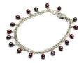 Berries Freshwater Pearl Dangle Silver Plated Chain Bracelet