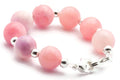 Pink Stone Beaded Bracelet Watch Band • Medical ID Bracelet • Handmade Watch Band • Stretch Watch Band