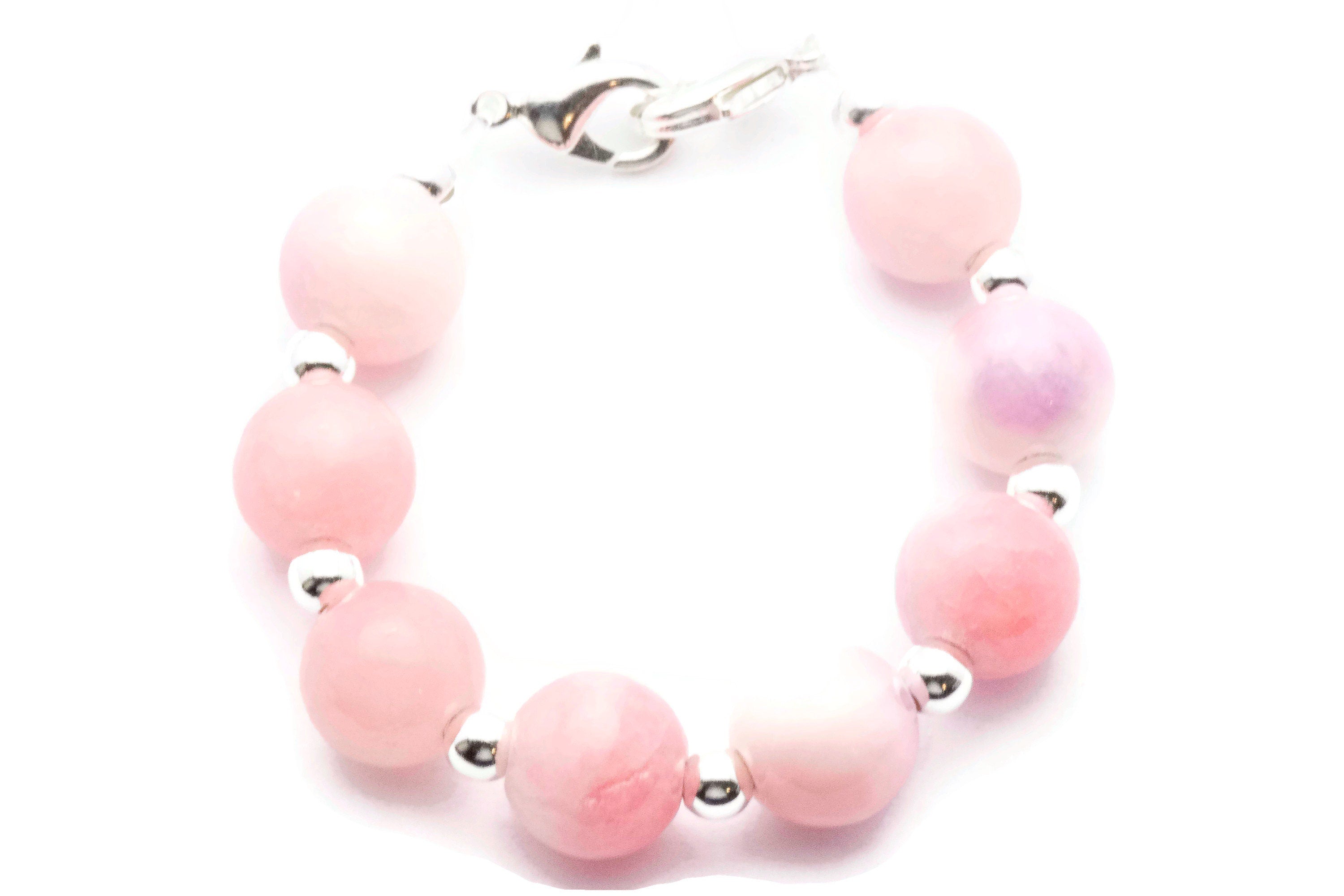 Pink Stone Beaded Bracelet Watch Band • Medical ID Bracelet • Handmade Watch Band • Stretch Watch Band