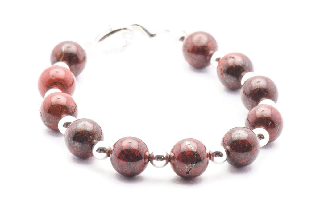 Poppy Jasper Stretch Interchangeable Beaded Bracelet Watch Band • Medical ID Bracelet • Bracelet Watch Band