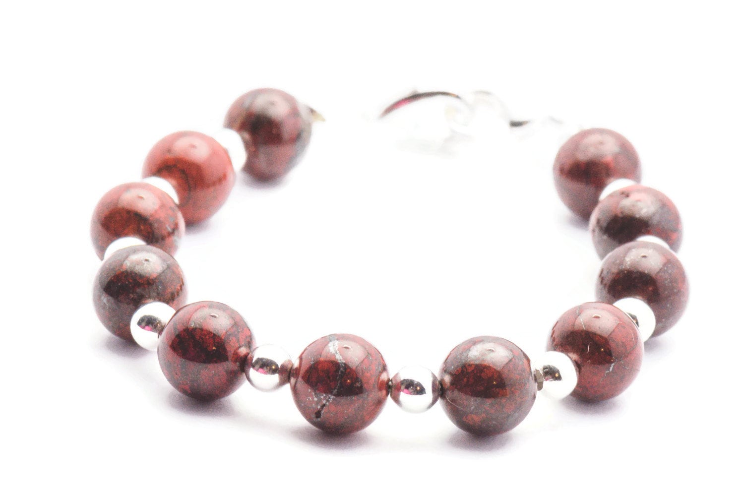 Poppy Jasper Stretch Interchangeable Beaded Bracelet Watch Band • Medical ID Bracelet • Bracelet Watch Band