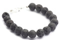 Black Lava Rounds Watch Band • Medical ID Bracelet • Handmade Watch Band • Stretch Watch Band • Essential Oil Jewelry