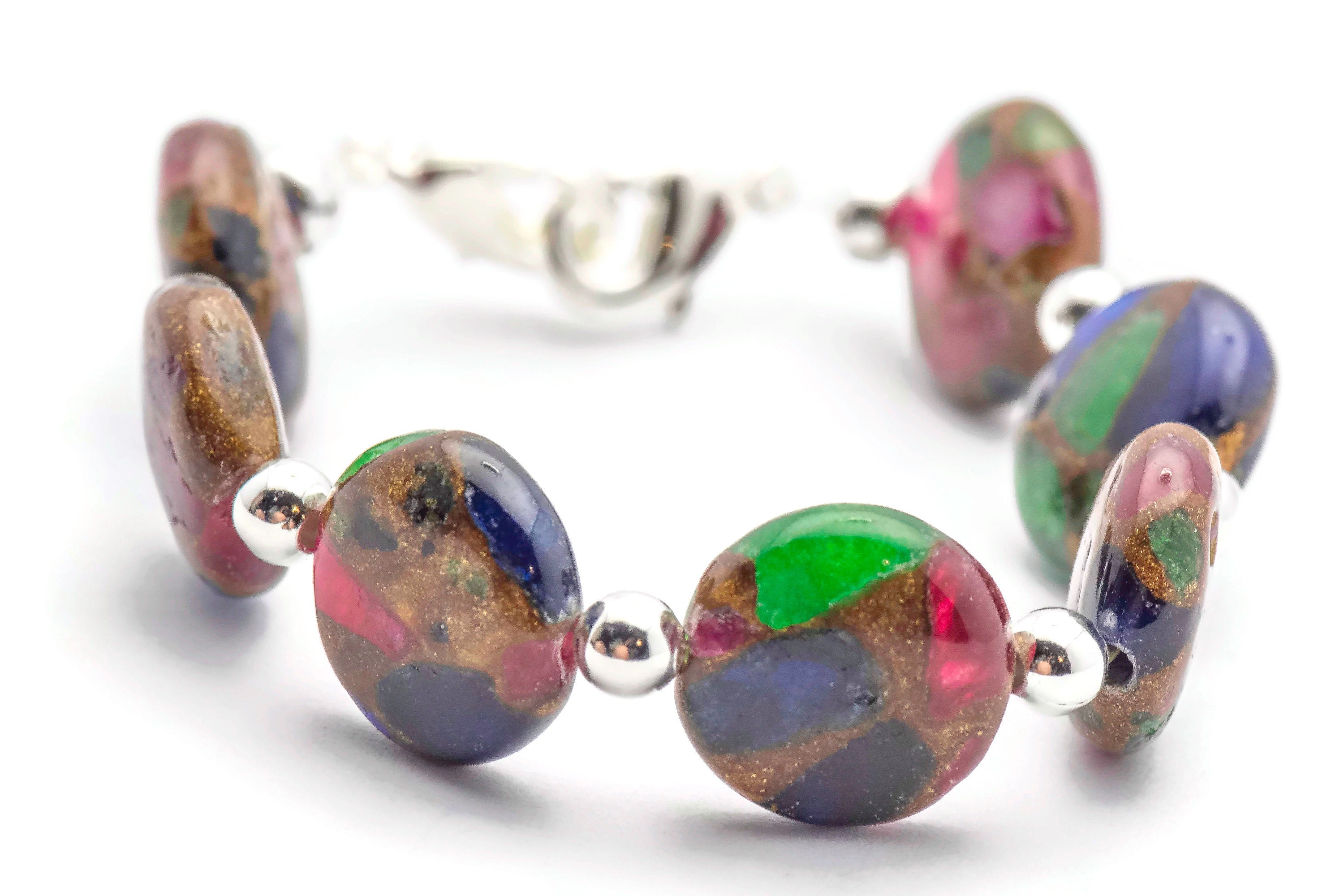 Inlay Agate Stretch Interchangeable Beaded Bracelet Watch Band • Medical ID Bracelet • Bracelet Watch Band