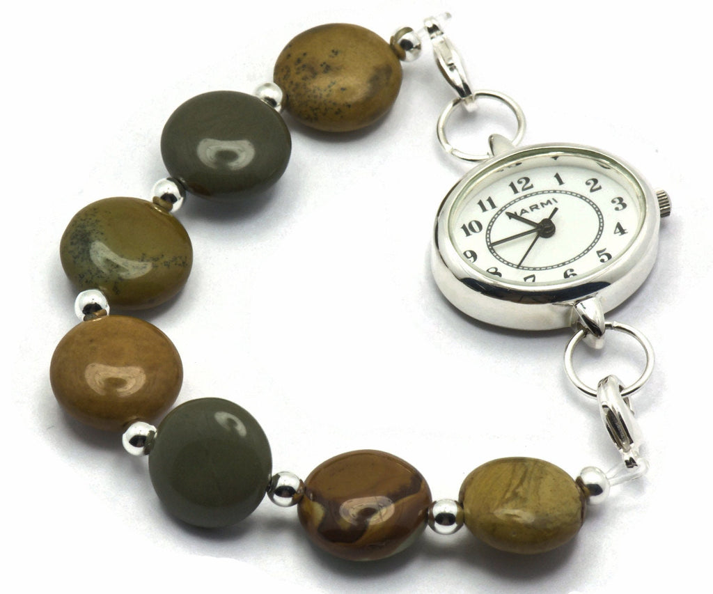 Wild Horse Picture Jasper Stretchy Interchangeable Watch Band • Medical ID Bracelet • Bracelet Watch Band