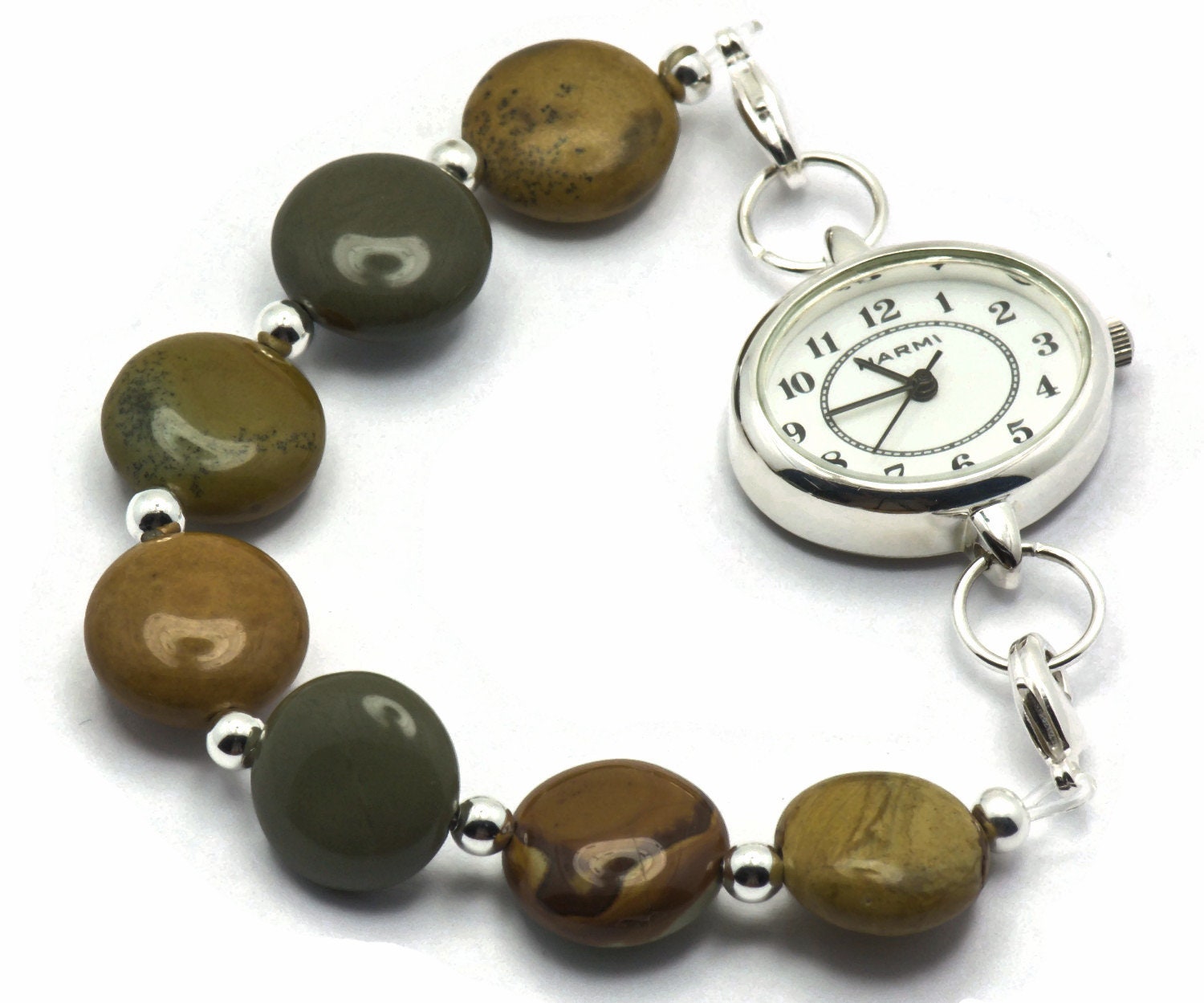 Wild Horse Picture Jasper Stretchy Interchangeable Watch Band • Medical ID Bracelet • Bracelet Watch Band
