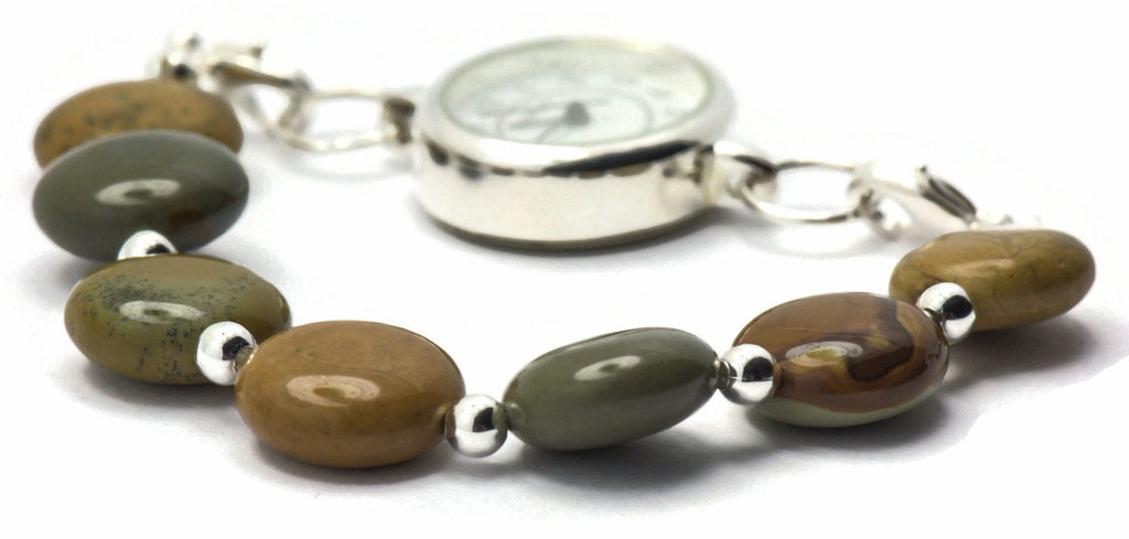 Wild Horse Picture Jasper Stretchy Interchangeable Watch Band • Medical ID Bracelet • Bracelet Watch Band