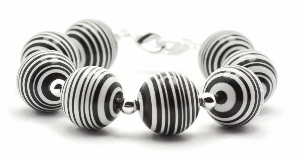 Zebra Stripe Chunky Stretchy Interchangeable Band • Medical ID Bracelet • Bracelet Watch Band • Stretch Watch Band