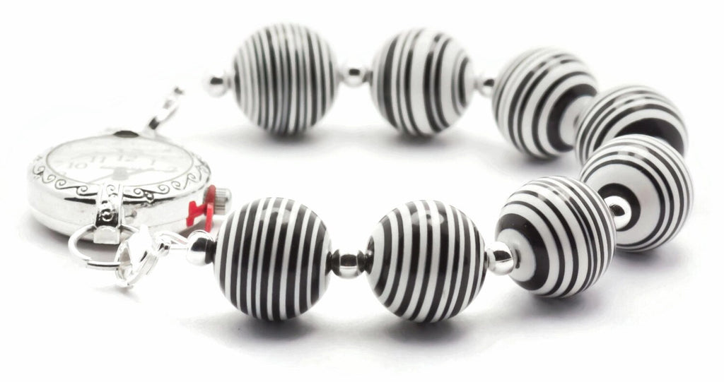 Zebra Stripe Chunky Stretchy Interchangeable Band • Medical ID Bracelet • Bracelet Watch Band • Stretch Watch Band