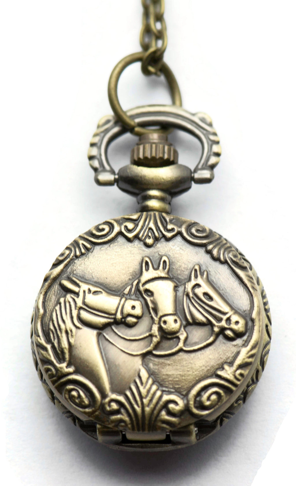 Horses Pocket Watch Necklace, Long Necklace Watch, Watch Locket Necklace, Pocket Watch Pendant, Ladies Pocket Watch