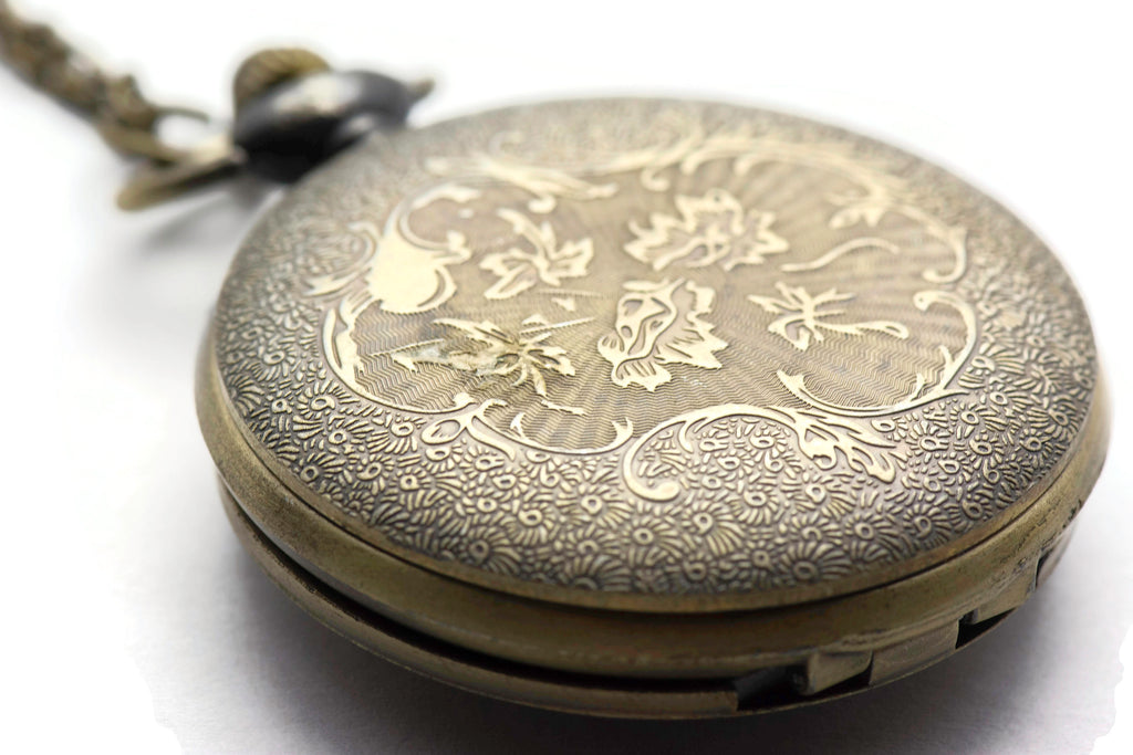 Large Antique Bronze Anchor Pocket Watch Necklace | Long Necklace Watch | Bronze Pocket Watch | Ladies Pocket Watch | Necklace - WA00065