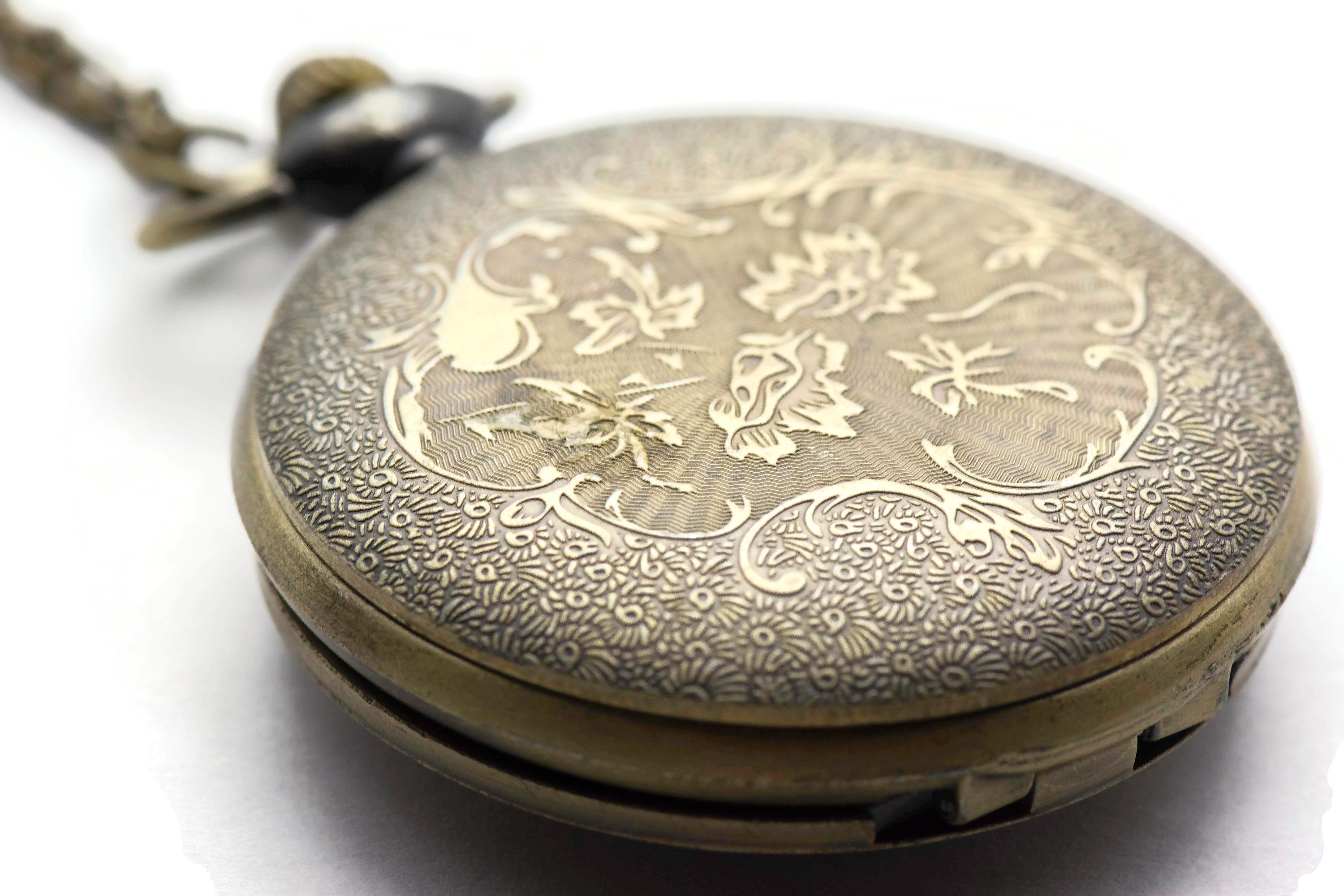 Large Antique Bronze Anchor Pocket Watch Necklace | Long Necklace Watch | Bronze Pocket Watch | Ladies Pocket Watch | Necklace - WA00065