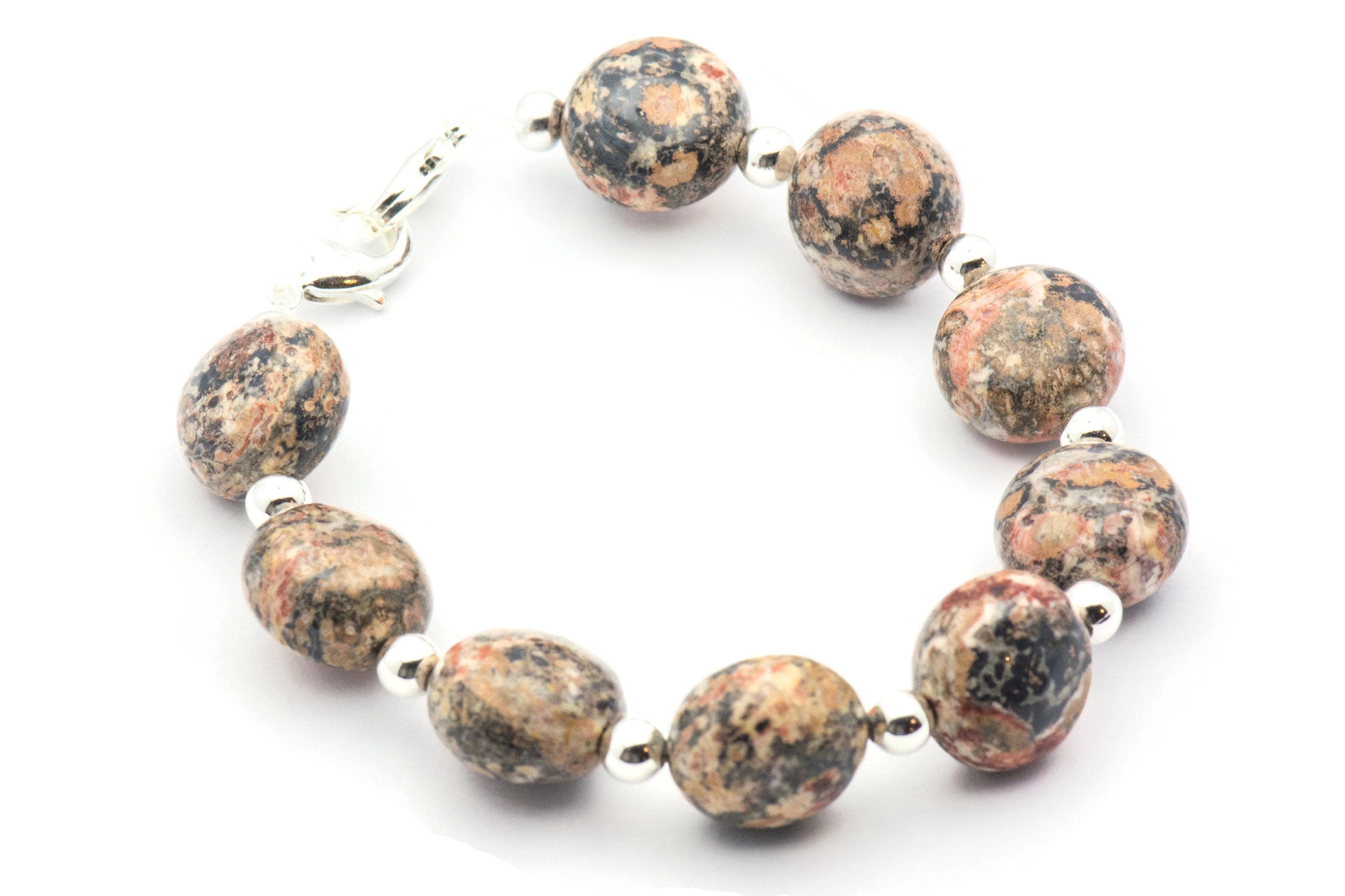 Leopard Skin Jasper Watch Band • Medical ID Bracelet • Handmade Watch Band • Gemstone Stretch Watch Band
