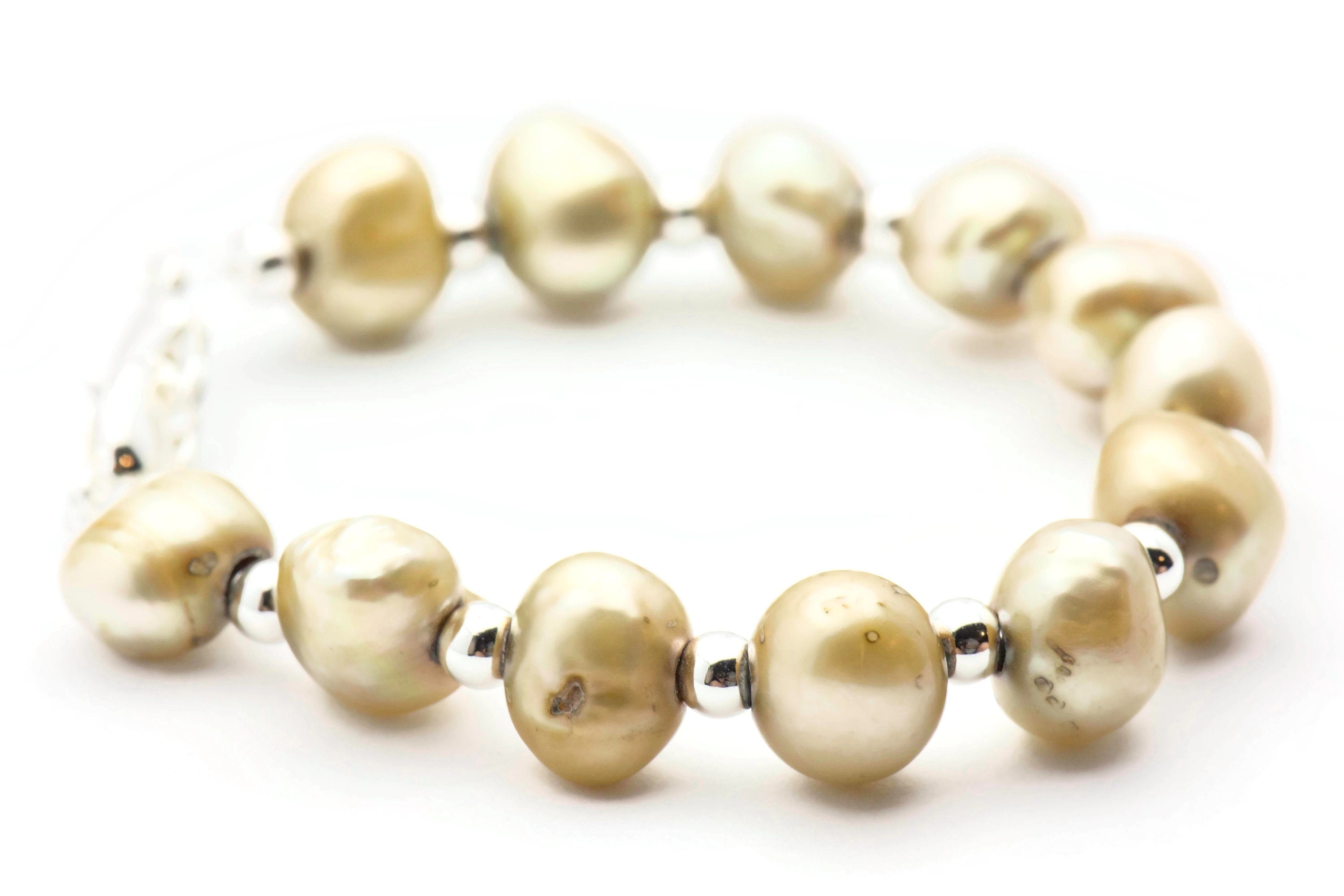 Lemongrass Freshwater Pearl Watch Band • Medical ID Bracelet • Handmade Watch Band • Stretch Watch Band