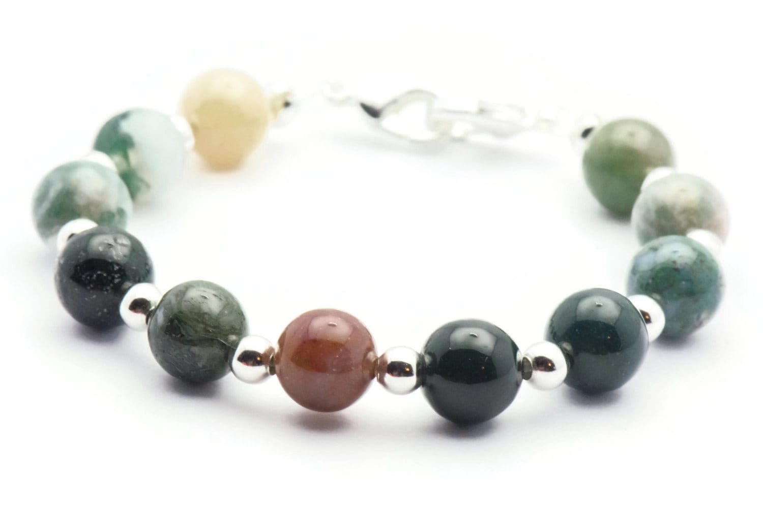 Fancy Jasper Stretch Interchangeable Beaded Bracelet Watch Band • Medical ID Bracelet • Gemstone Bracelet Watch Band
