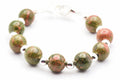 Unakite Stretch Interchangeable Beaded Bracelet Watch Band • Medical ID Bracelet • Bracelet Watch Band