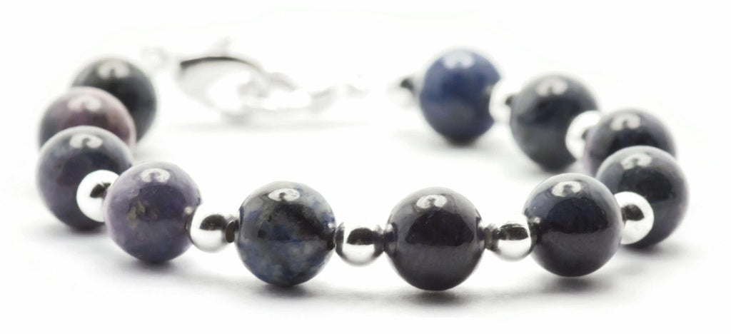 Dumortierite Stretchy Interchangeable Band • Medical ID Bracelet • Bracelet Watch Band • Stretch Watch Band