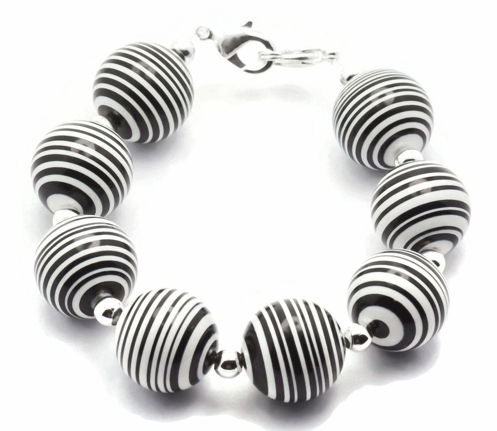 Zebra Stripe Chunky Stretchy Interchangeable Band • Medical ID Bracelet • Bracelet Watch Band • Stretch Watch Band