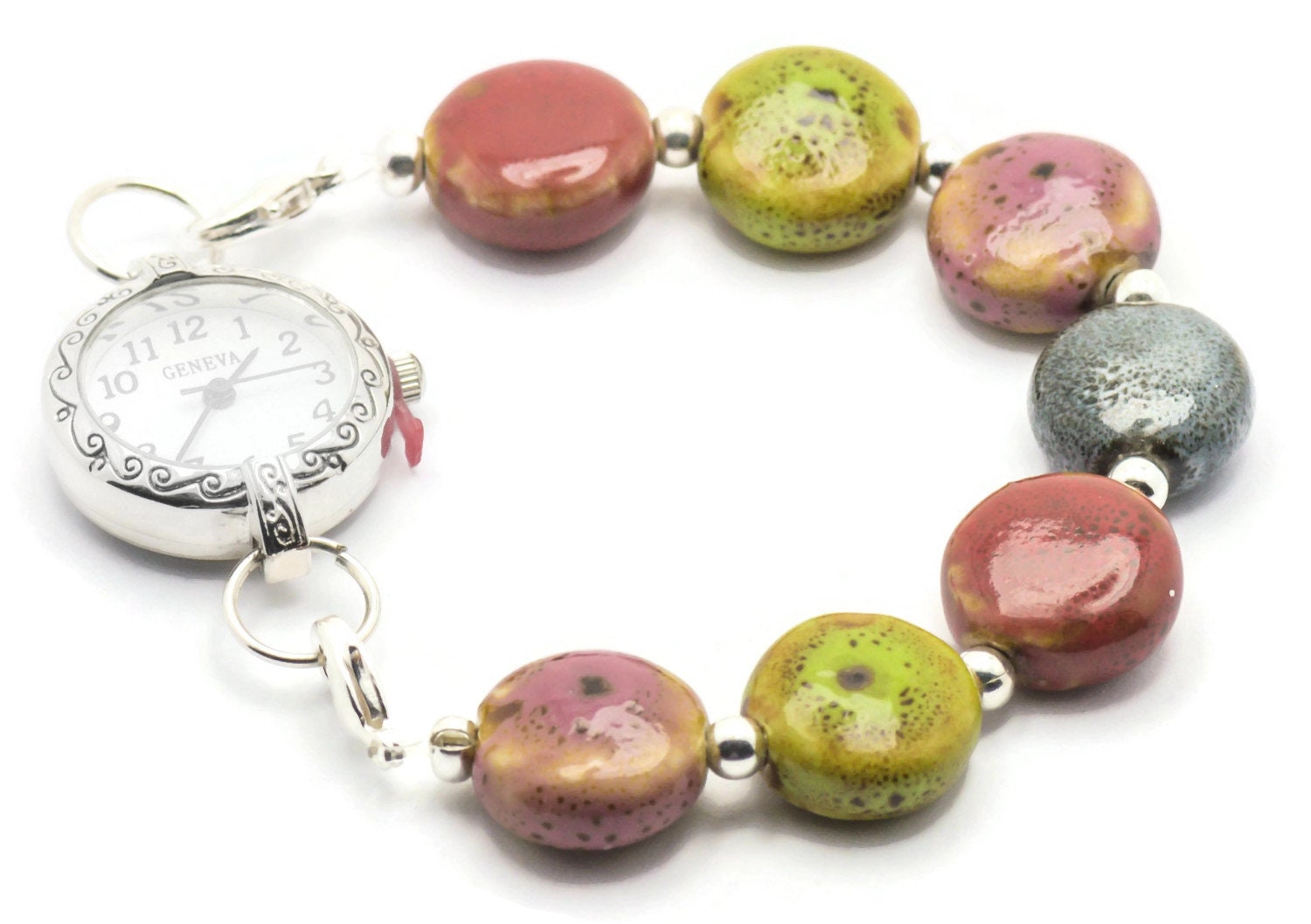 Porcelain Coin Mix Stretchy Interchangeable Band • Medical ID Bracelet • Bracelet Watch Band • Stretch Watch Band