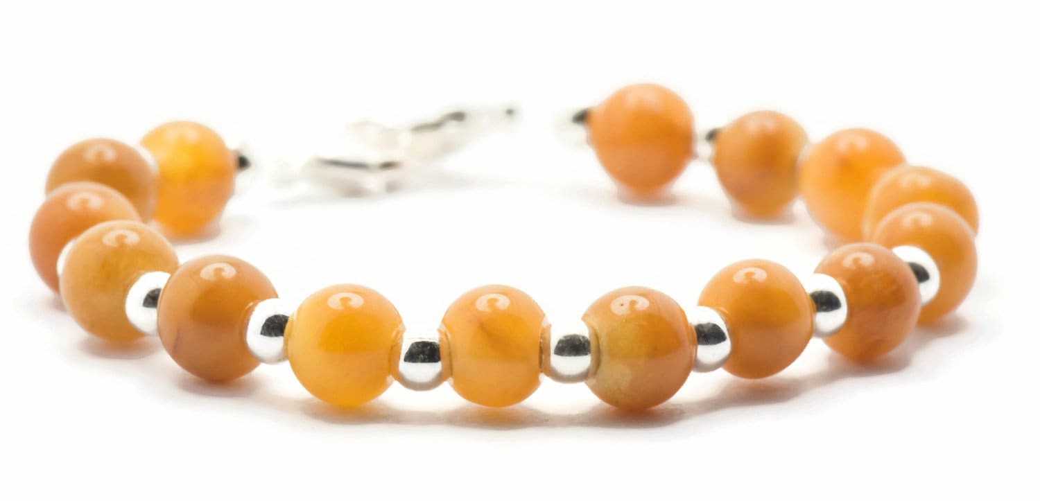 Pumpkin Spice Jade Stretchy Interchangeable Band • Medical ID Bracelet • Bracelet Watch Band