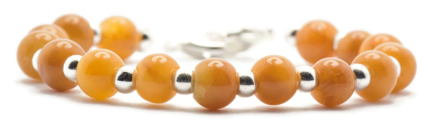 Pumpkin Spice Jade Stretchy Interchangeable Band • Medical ID Bracelet • Bracelet Watch Band