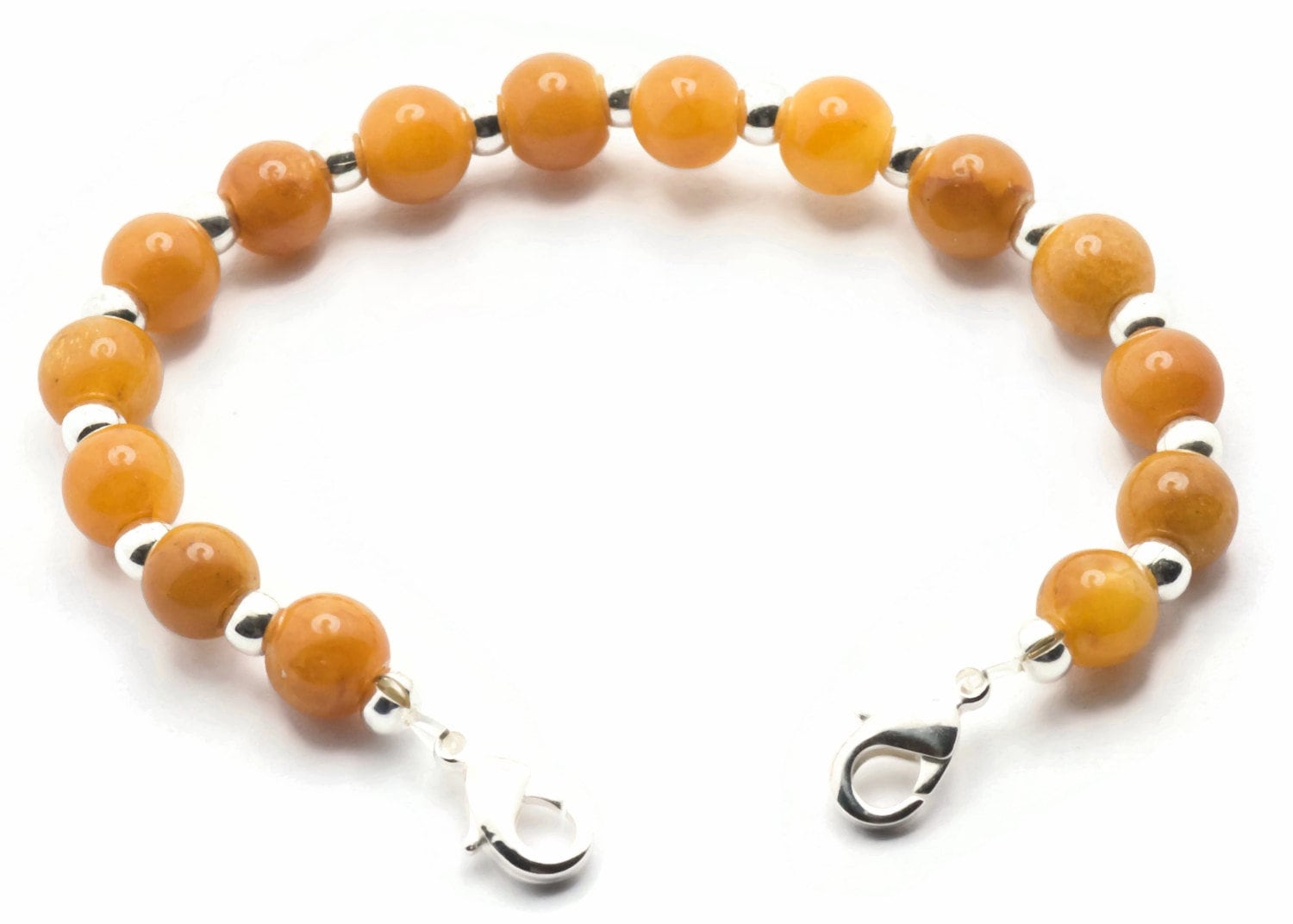 Pumpkin Spice Jade Stretchy Interchangeable Band • Medical ID Bracelet • Bracelet Watch Band