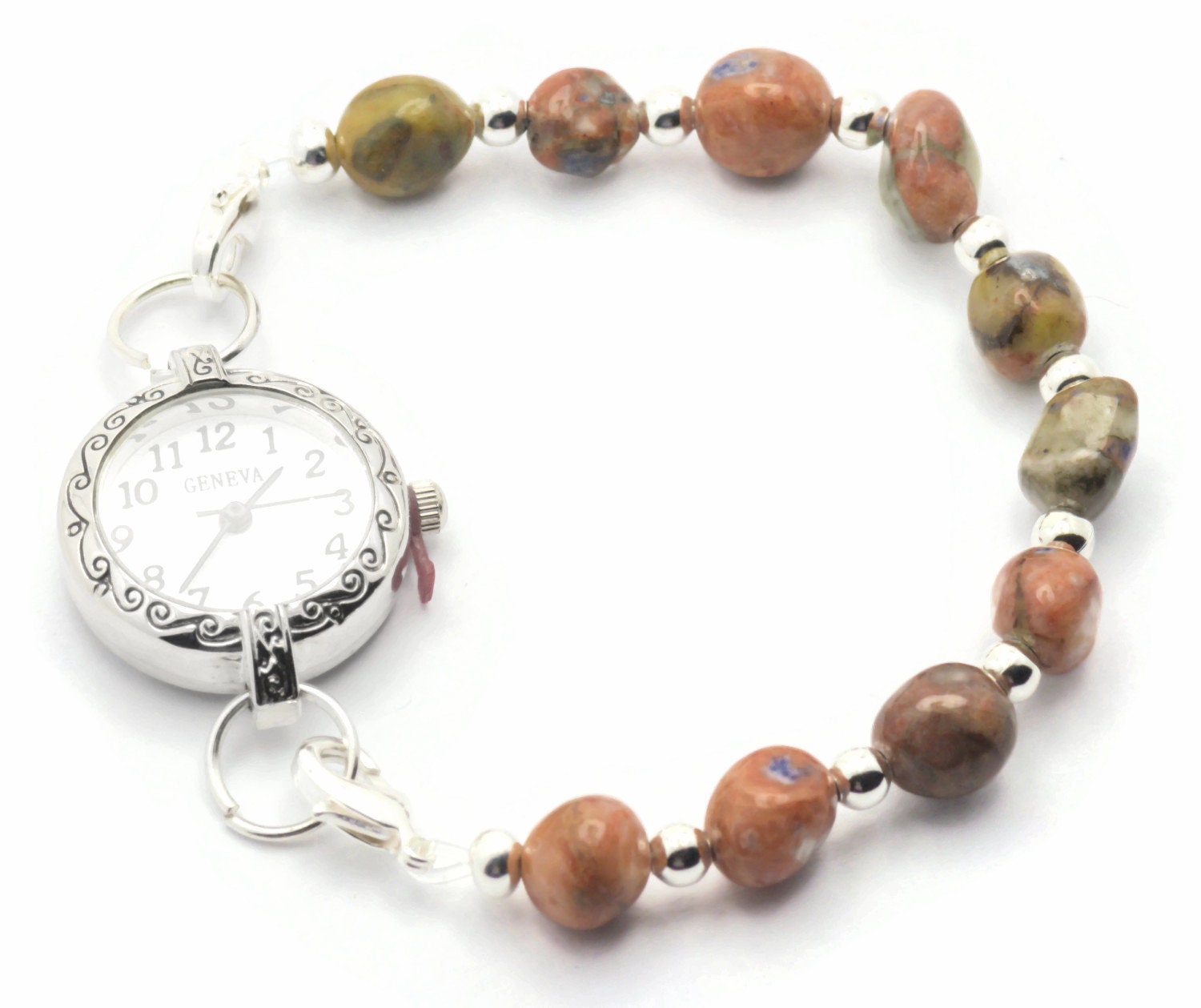 Orange Sodalite Stretchy Interchangeable Watch Band • Medical ID Bracelet • Bracelet Watch Band • Stretch Watch Band