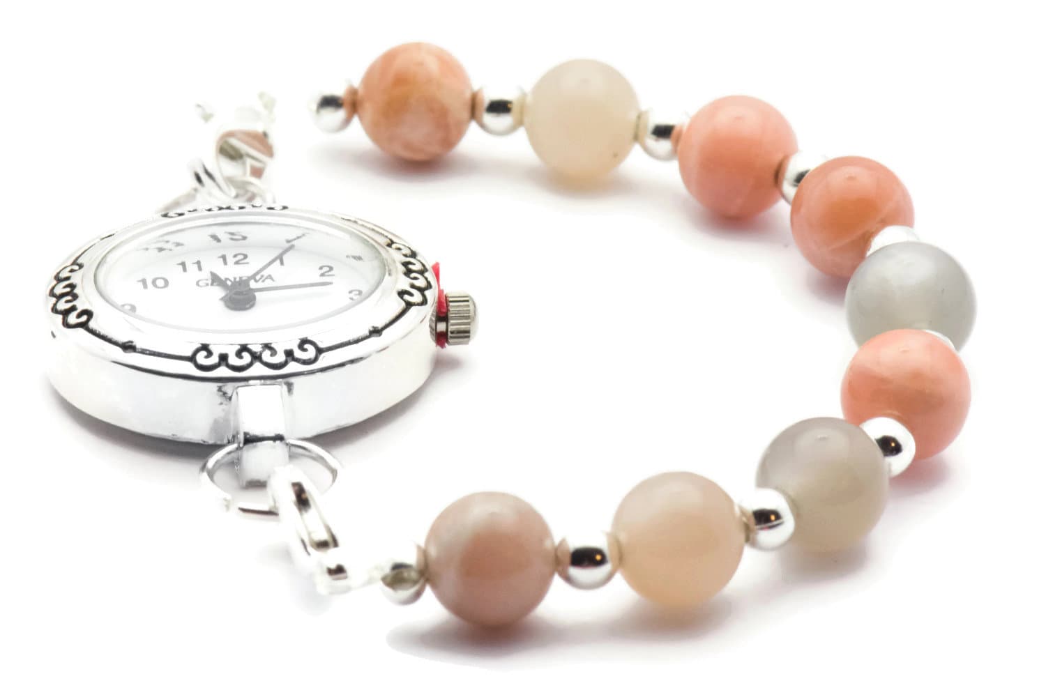 Sunstone Stretch Interchangeable Beaded Bracelet Watch Band • Medical ID Bracelet • Bracelet Watch Band
