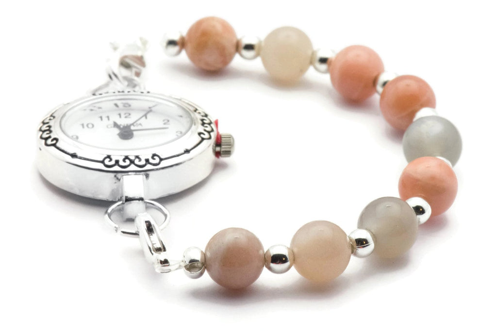 Sunstone Stretch Interchangeable Beaded Bracelet Watch Band • Medical ID Bracelet • Bracelet Watch Band