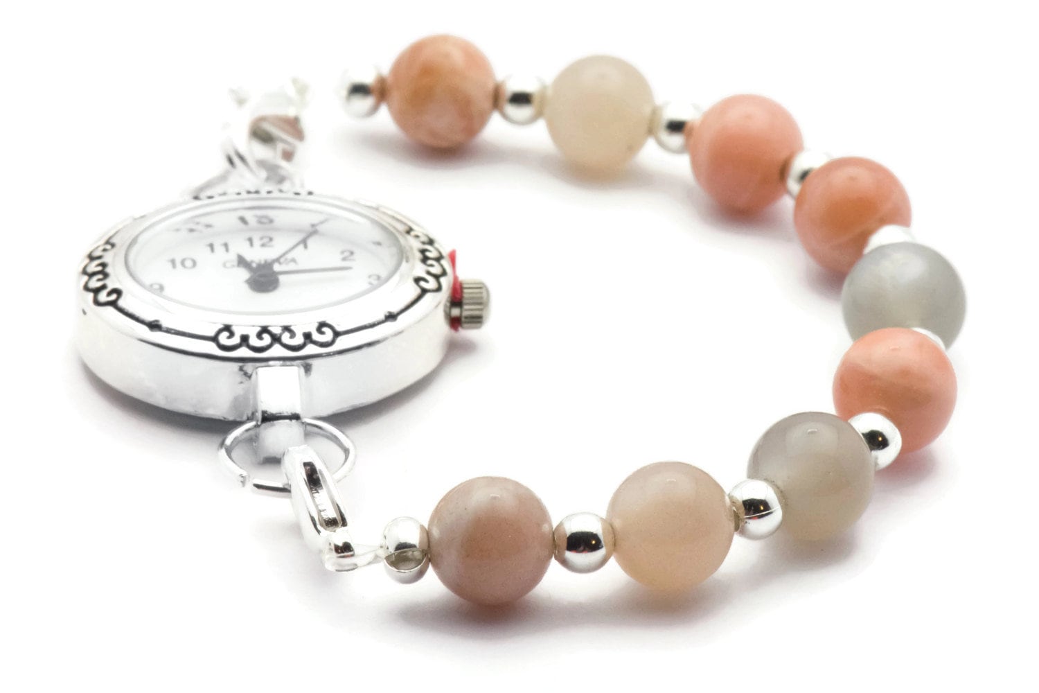 Sunstone Stretch Interchangeable Beaded Bracelet Watch Band • Medical ID Bracelet • Bracelet Watch Band