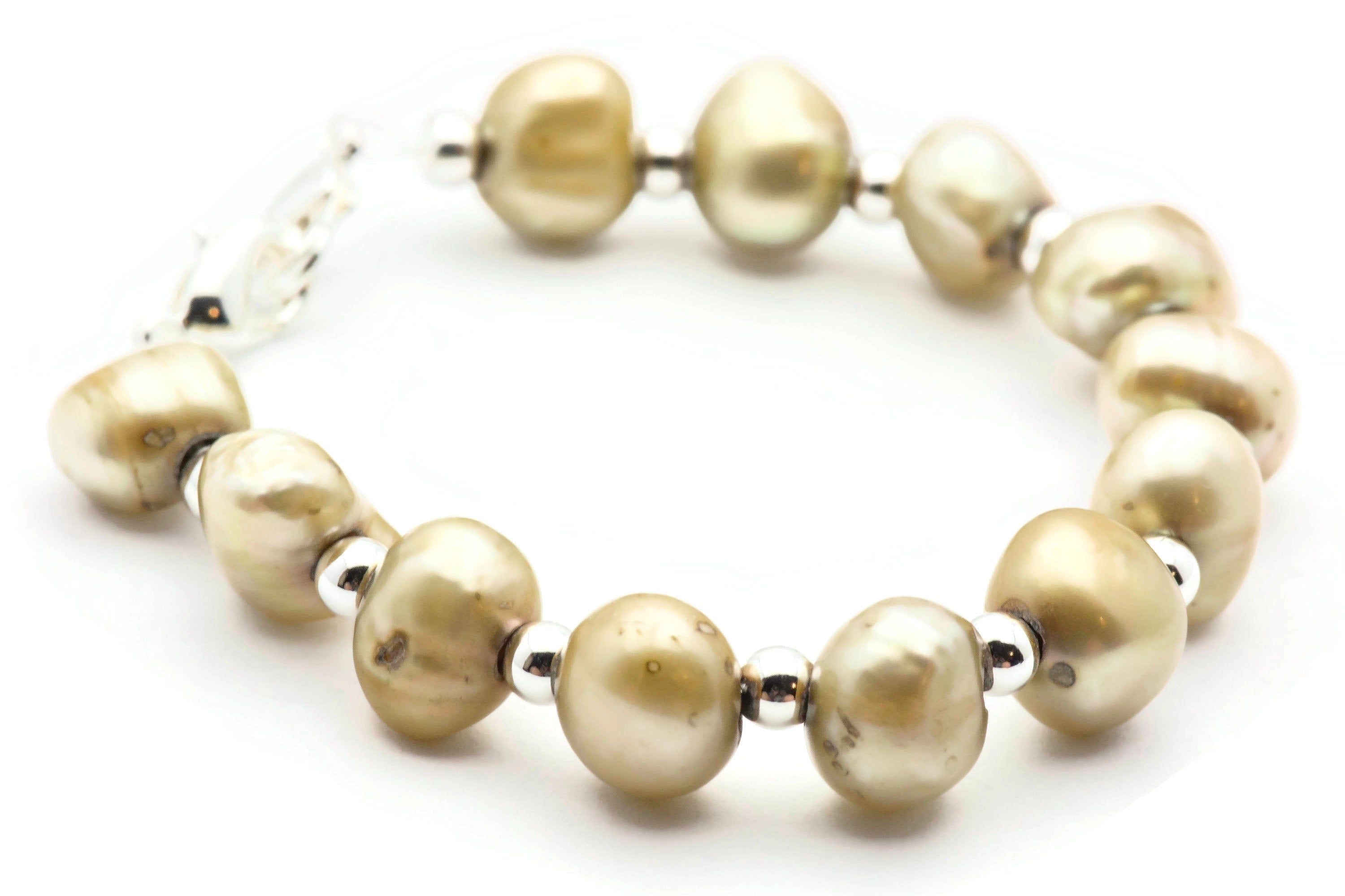 Lemongrass Freshwater Pearl Watch Band • Medical ID Bracelet • Handmade Watch Band • Stretch Watch Band
