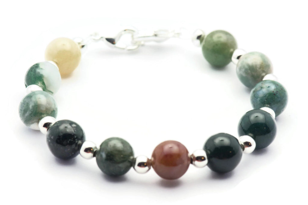 Fancy Jasper Stretch Interchangeable Beaded Bracelet Watch Band • Medical ID Bracelet • Gemstone Bracelet Watch Band