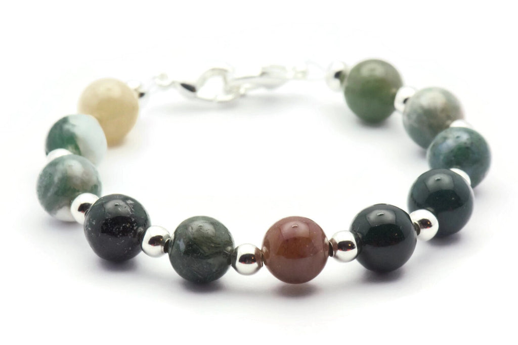 Fancy Jasper Stretch Interchangeable Beaded Bracelet Watch Band • Medical ID Bracelet • Gemstone Bracelet Watch Band