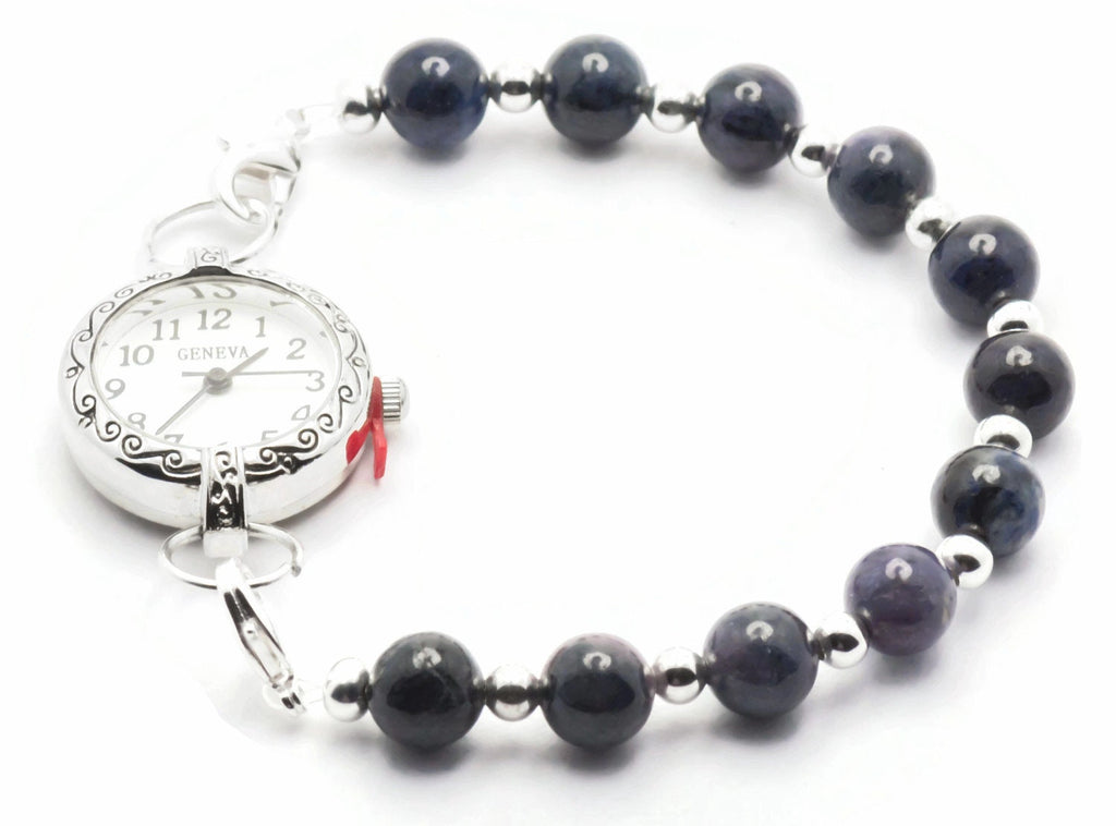 Dumortierite Stretchy Interchangeable Band • Medical ID Bracelet • Bracelet Watch Band • Stretch Watch Band