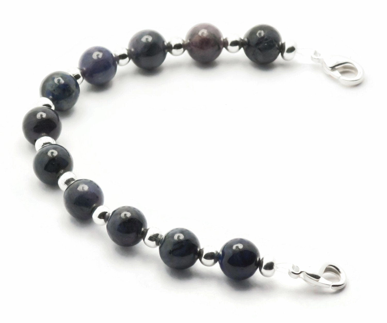 Dumortierite Stretchy Interchangeable Band • Medical ID Bracelet • Bracelet Watch Band • Stretch Watch Band